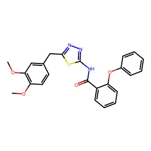 N-[5-[(3,4-dimethoxyphenyl)methyl]-1,3,4-thiadiazol-2-yl]-2-phenoxybenzamide structure