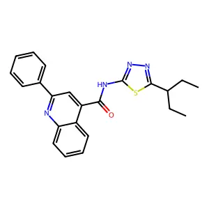 N-(5-pentan-3-yl-1,3,4-thiadiazol-2-yl)-2-phenylquinoline-4-carboxamide structure