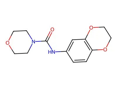 N-(2,3-dihydro-1,4-benzodioxin-6-yl)-4-morpholinecarboxamide structure