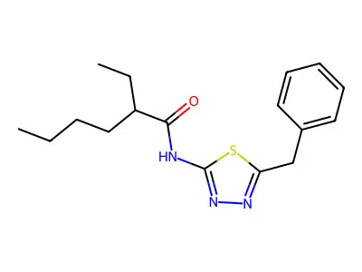 N-(5-benzyl-1,3,4-thiadiazol-2-yl)-2-ethylhexanamide structure