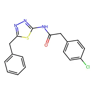 N-(5-benzyl-1,3,4-thiadiazol-2-yl)-2-(4-chlorophenyl)acetamide structure