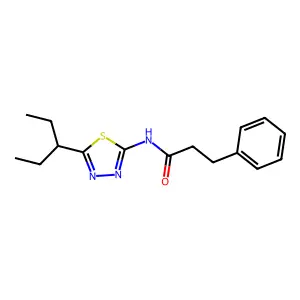 N-(5-pentan-3-yl-1,3,4-thiadiazol-2-yl)-3-phenylpropanamide structure
