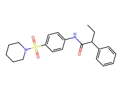 2-phenyl-N-(4-piperidin-1-ylsulfonylphenyl)butanamide structure