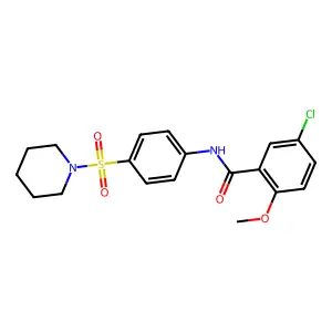 5-chloro-2-methoxy-N-(4-piperidin-1-ylsulfonylphenyl)benzamide structure