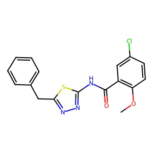 N-(5-benzyl-1,3,4-thiadiazol-2-yl)-5-chloro-2-methoxybenzamide structure