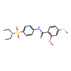 N-[4-(diethylsulfamoyl)phenyl]-2-methoxy-4-methylsulfanylbenzamide structure