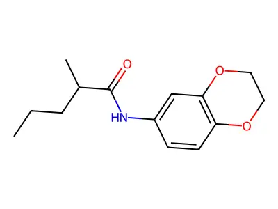 N-(2,3-dihydro-1,4-benzodioxin-6-yl)-2-methylpentanamide structure