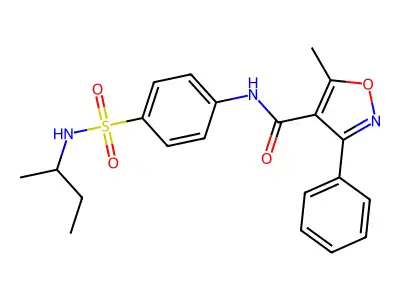N-[4-(butan-2-ylsulfamoyl)phenyl]-5-methyl-3-phenyl-1,2-oxazole-4-carboxamide structure
