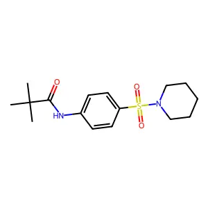 2,2-dimethyl-N-[4-(piperidin-1-ylsulfonyl)phenyl]propanamide structure
