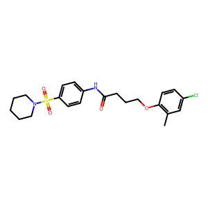 4-(4-chloro-2-methylphenoxy)-N-(4-piperidin-1-ylsulfonylphenyl)butanamide structure