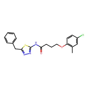 N-(5-benzyl-1,3,4-thiadiazol-2-yl)-4-(4-chloro-2-methylphenoxy)butanamide structure