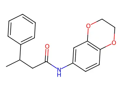N-(2,3-dihydro-1,4-benzodioxin-6-yl)-3-phenylbutanamide structure