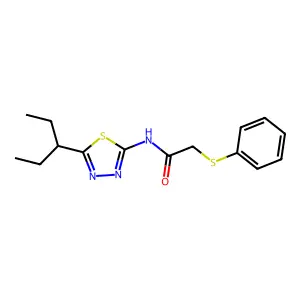 N-(5-pentan-3-yl-1,3,4-thiadiazol-2-yl)-2-phenylsulfanylacetamide structure