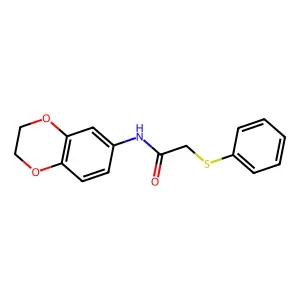 N-(2,3-dihydro-1,4-benzodioxin-6-yl)-2-phenylsulfanylacetamide structure
