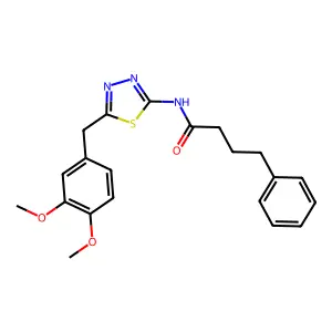 N-[5-(3,4-dimethoxybenzyl)-1,3,4-thiadiazol-2-yl]-4-phenylbutanamide structure