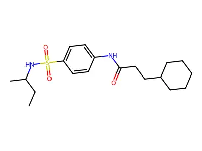 N-[4-(butan-2-ylsulfamoyl)phenyl]-3-cyclohexylpropanamide structure
