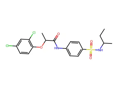 N-[4-(butan-2-ylsulfamoyl)phenyl]-2-(2,4-dichlorophenoxy)propanamide structure