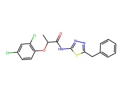 N-(5-benzyl-1,3,4-thiadiazol-2-yl)-2-(2,4-dichlorophenoxy)propanamide structure