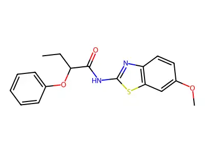 N-(6-methoxy-1,3-benzothiazol-2-yl)-2-phenoxybutanamide structure