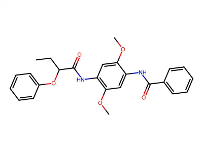 N-[2,5-dimethoxy-4-(2-phenoxybutanoylamino)phenyl]benzamide structure