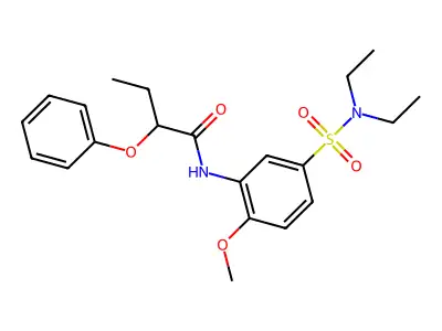 N-[5-(diethylsulfamoyl)-2-methoxyphenyl]-2-phenoxybutanamide structure