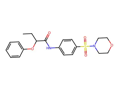 N-[4-(morpholin-4-ylsulfonyl)phenyl]-2-phenoxybutanamide structure