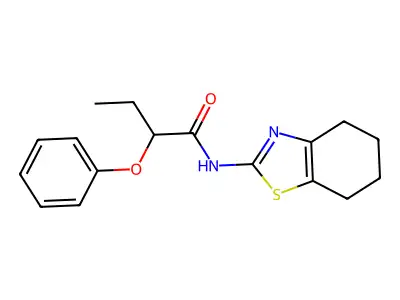 2-phenoxy-N-(4,5,6,7-tetrahydro-1,3-benzothiazol-2-yl)butanamide structure