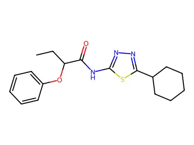 N-(5-cyclohexyl-1,3,4-thiadiazol-2-yl)-2-phenoxybutanamide structure
