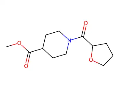 Methyl 1-(oxolane-2-carbonyl)piperidine-4-carboxylate structure
