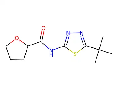 N-(5-(tert-Butyl)-1,3,4-thiadiazol-2-yl)tetrahydrofuran-2-carboxamide structure