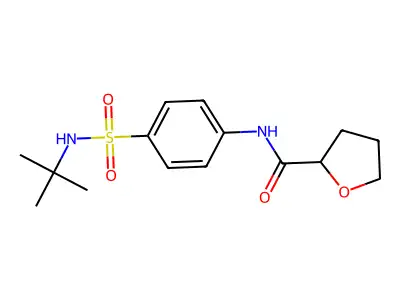 N-[4-(tert-butylsulfamoyl)phenyl]oxolane-2-carboxamide structure
