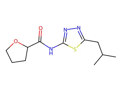 N-(5-Isobutyl-1,3,4-thiadiazol-2-yl)tetrahydrofuran-2-carboxamide structure