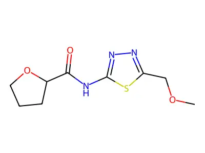 N-[5-(methoxymethyl)-1,3,4-thiadiazol-2-yl]oxolane-2-carboxamide structure
