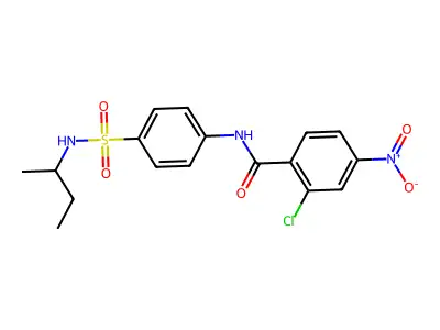N-[4-(butan-2-ylsulfamoyl)phenyl]-2-chloro-4-nitrobenzamide structure