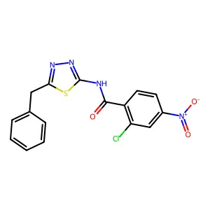 N-(5-benzyl-1,3,4-thiadiazol-2-yl)-2-chloro-4-nitrobenzamide structure
