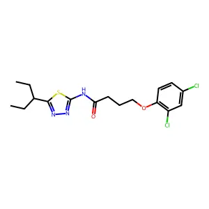 4-(2,4-dichlorophenoxy)-N-(5-pentan-3-yl-1,3,4-thiadiazol-2-yl)butanamide structure