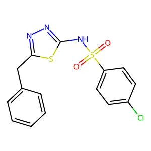 N-(5-benzyl-1,3,4-thiadiazol-2-yl)-4-chlorobenzenesulfonamide structure