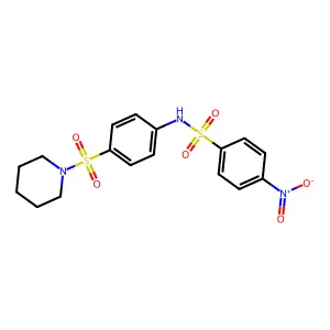 4-nitro-N-(4-piperidin-1-ylsulfonylphenyl)benzenesulfonamide structure