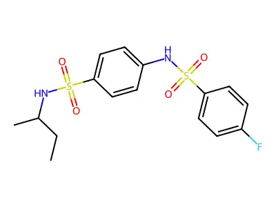 N-butan-2-yl-4-[(4-fluorophenyl)sulfonylamino]benzenesulfonamide structure