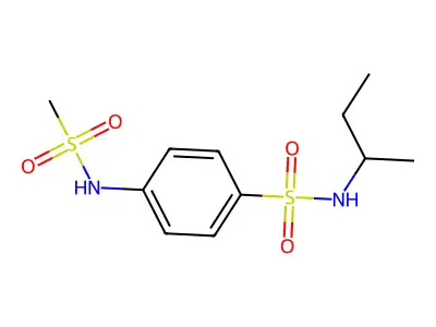 N-(butan-2-yl)-4-[(methylsulfonyl)amino]benzenesulfonamide structure