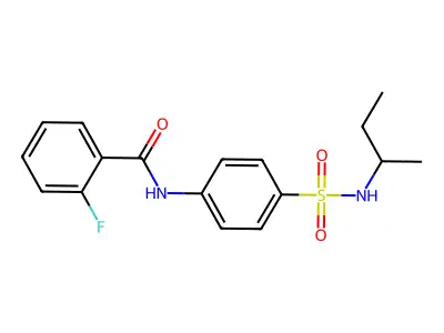 N-[4-(butan-2-ylsulfamoyl)phenyl]-2-fluorobenzamide structure