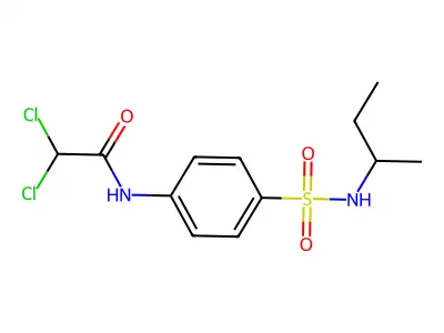 N-[4-(butan-2-ylsulfamoyl)phenyl]-2,2-dichloroacetamide structure