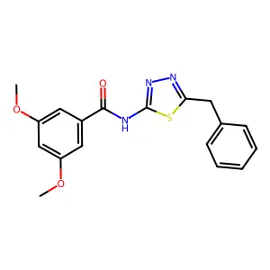 N-(5-benzyl-1,3,4-thiadiazol-2-yl)-3,5-dimethoxybenzamide structure