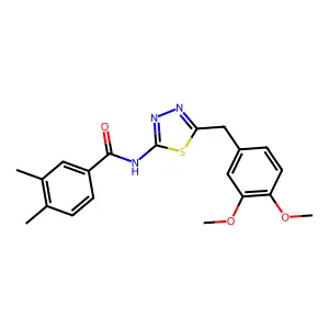 N-[5-[(3,4-dimethoxyphenyl)methyl]-1,3,4-thiadiazol-2-yl]-3,4-dimethylbenzamide structure