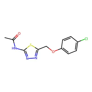 N-{5-[(4-chlorophenoxy)methyl]-1,3,4-thiadiazol-2-yl}acetamide structure