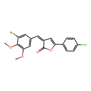 (3E)-3-(3-bromo-4,5-dimethoxybenzylidene)-5-(4-chlorophenyl)furan-2(3H)-one structure