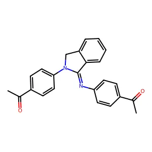 1-[4-[[2-(4-acetylphenyl)-3H-isoindol-1-ylidene]amino]phenyl]ethanone structure