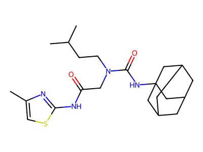 2-[1-adamantylcarbamoyl(3-methylbutyl)amino]-N-(4-methyl-1,3-thiazol-2-yl)acetamide structure
