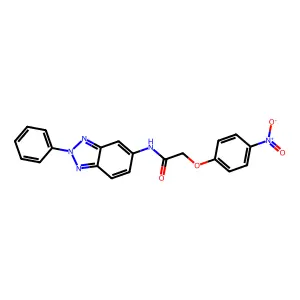 2-(4-nitrophenoxy)-N-(2-phenyl-2H-benzotriazol-5-yl)acetamide structure