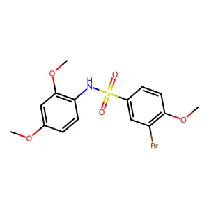 3-bromo-N-(2,4-dimethoxyphenyl)-4-methoxybenzenesulfonamide structure